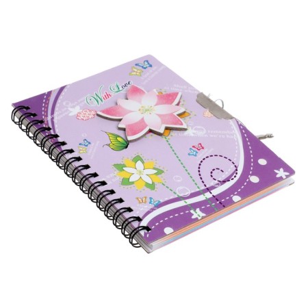 Notebook in a gift box, on a lock, A6, 50 sheets, line, "window", mix-3