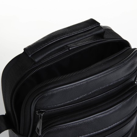 Male bag on lightning, long belt, black color-4