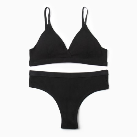 Female set (top, panties) Black color, size 44-46-14