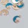 Decor for creativity metal, enamel "Month with an asterisk" gold, blue 2x1.5 cm