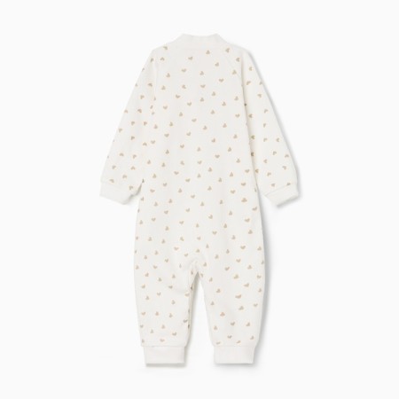 Details for children with open legs, beige color/hearts, height 80 cm-4