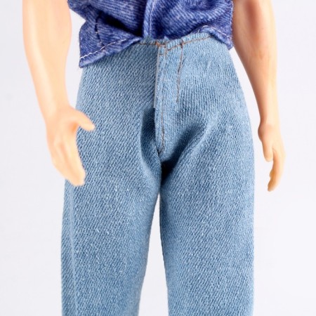 Jeans for puppet men, length - 18 cm, blue color-2