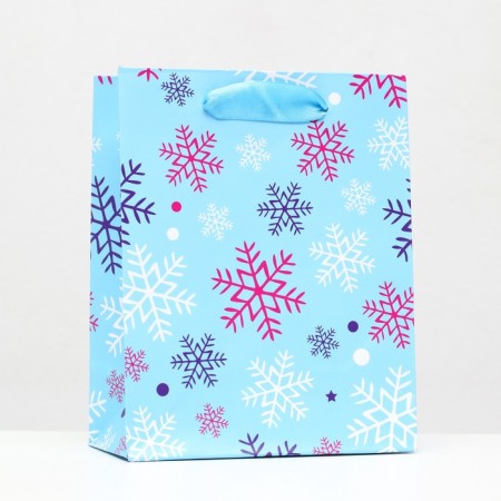 Laminated "Multi -colored snowflakes" 11.5 x 14.5 x 6 cm-2
