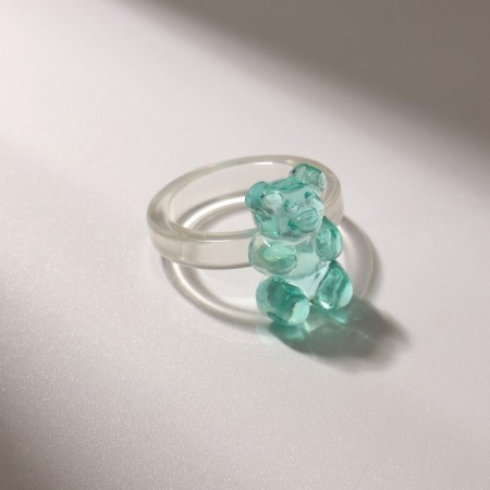 Ring "Marmalade Bear", blue color, size 17-3