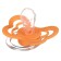 Nipple - orthodontic dummy, silicone, +6 months, with the holder Orange color