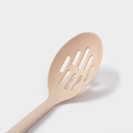 Spoon with slots of the shade "Bezh", 28.5 × 6.2 cm, beige color-2