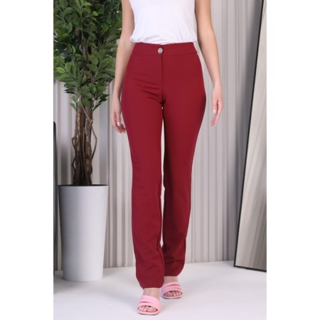 Female trousers, size 42, burgundy color-3