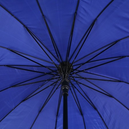 Umbrella - semi -automatic cane "plain", two -layer, 16 knitting needles, r = 52 cm, black/blue color-6