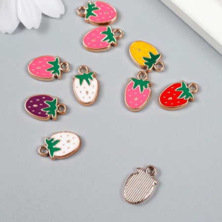 Decor for creativity plastic for metal "Strawberry" mix set 10 pcs 1.1x1.8 cm-2