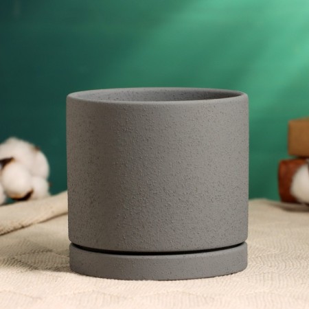Pot "Mina" gray, 11x11x10cm