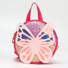 Baby backpack on lightning, bright pink color