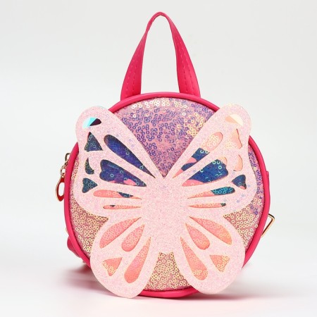 Baby backpack on lightning, bright pink color