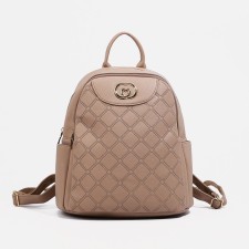Рюкзак женский из искусственной кожи на молнии Star Bag, 5 наружных карманов, цвет бежевый