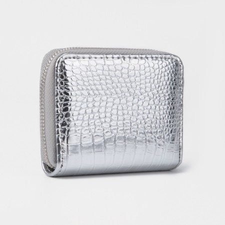 Women's wallet with lightning, silver color-1