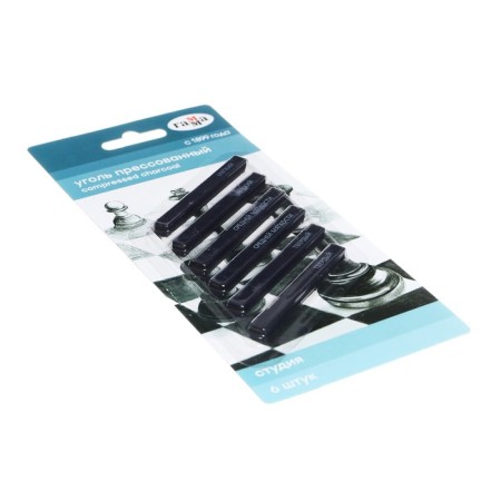 Natural coal 5 mm, set 6 pieces, square gamma "Studio" Soft, medium, hard, blister-2