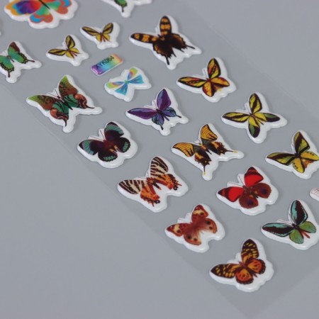 Plastic sticker "Butterflies/Bukashka" mix 17x7 cm-3