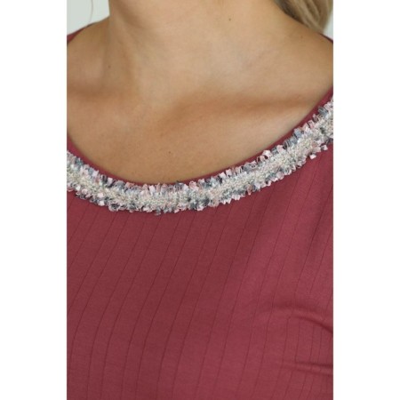 Female blouse, size 56, burgundy color-2