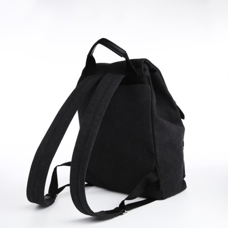 Male City Backpack, Textura, Textile, Black Color-1