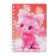 Notebook Gift Book on the comb 80l, line, color block, PVC Cat cover 3D (17.6x13.5cm) 105