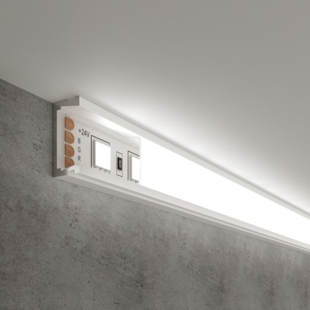 Overhead aluminum profile for Elektrostandard LED tape, LL-2 -LP006, 2000x15x6 mm, white color
