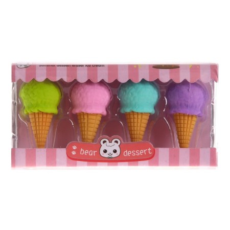 A set of curly erasers "Yummy", 4 pieces, mix-4