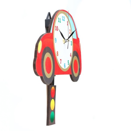 Wall clock, series: children's, "car", with a pendulum, 31 x 29 cm-1