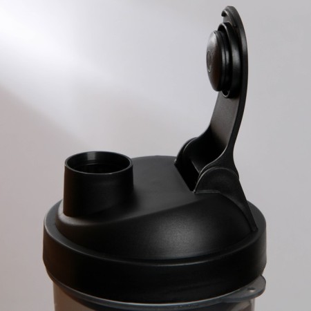 Sports shaker “don't touch”, black, with a bowl for protein, 500 ml-6