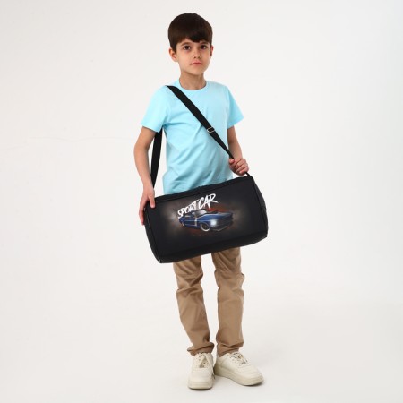 Sports bag with lightning, external pocket, black color-5