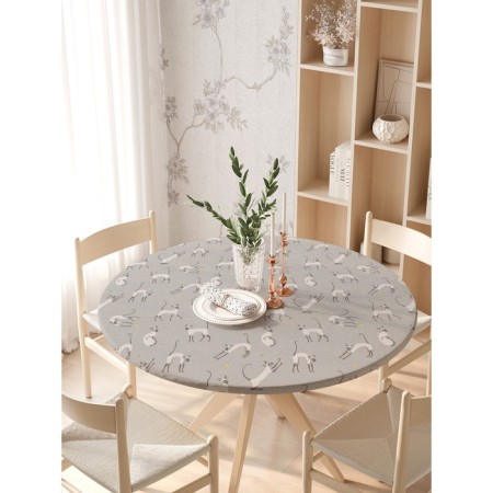 The tablecloth "Fit games", round, oxford, elastic band, size 140x140 cm, diameter 105-120 cm-2