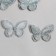 Decor for creativity Textile Embroidery "Silver butterfly" double wings 3.7x4.5 cm