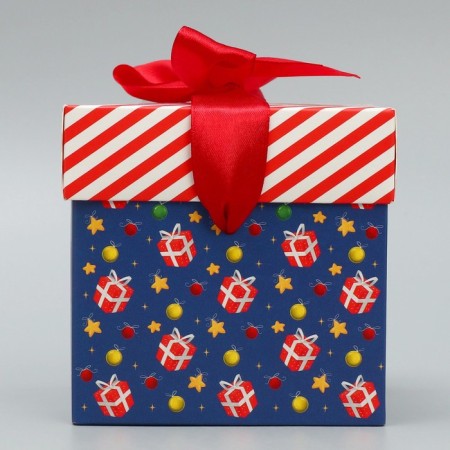 Folding box “Happy New Year!”, 10 x 10 x 10 cm, new year-4