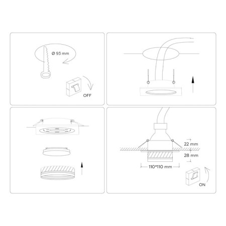 Building Lamp Ambrella Techno Spot GX53 Acrylic Tech TN5222, GX53, Black color, white matte-4