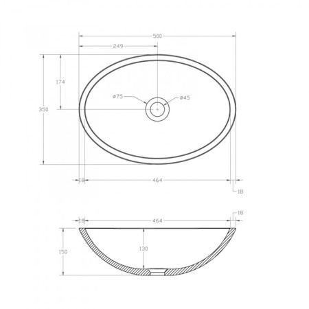 ABBER KRISTALL AT2802VESUVANIAN sink, invoice, 500x350x150 mm, transparent, olive-3