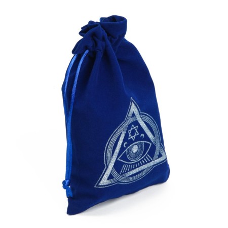 Bag for the Tarot "Oracle Eye", velvet, dark blue, 12x18 cm-1
