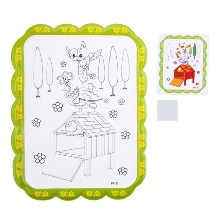 Set for creativity: creating a toy from fur sticks and coloring "Funny chicken"-3