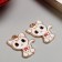 Decor for creativity metal, enamel "White kitten with red bow" gold 2.3x1.9 cm