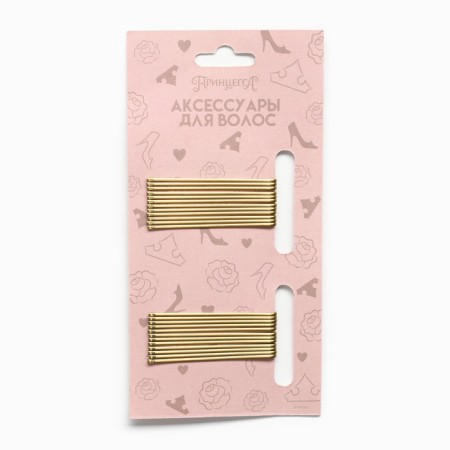 Invisibility for hair is golden, 24 pieces, 5 cm, set, princesses-3