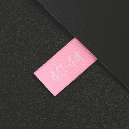 Textile strip "42-44", 5 x 1.1 cm, pink color