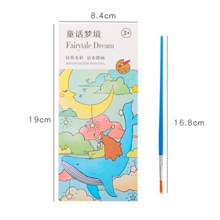 Water coloring "Bookmarks", 10 sheets, brush, species mix-5