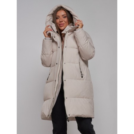 Coat insulated winter female, size 46, color light gray-15