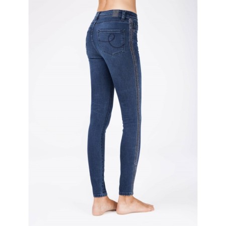 Women's jeans modeling with CONTE Elegant lamps, size XS, dark blue color-1