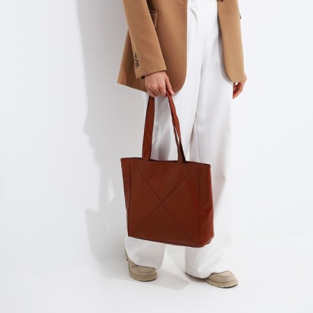 Shopper bag on magnet, brown color-5
