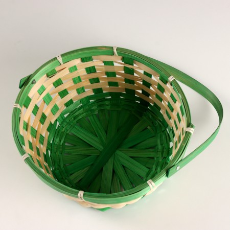 Wicker basket, d21xh24 cm, green, bamboo-2