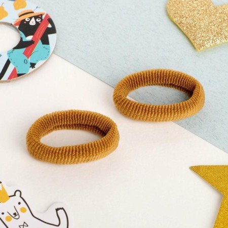 Hair elastic band "be yourself" (set 2 pcs) brown-1