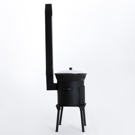 Bake under a cauldron 10 liters, with a chimney, with a door and removable legs-1