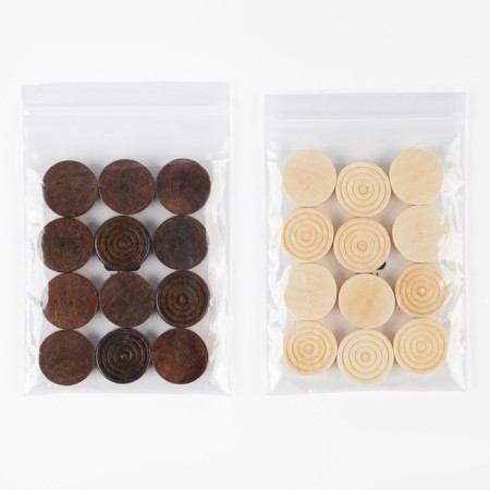 Wooden checkers 24 pcs, d-2.5 cm, h-0.65 cm, without a field-3