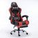 Playing armchair Brabix Dexter GM-135, footboard, two pillows, eco-leather, black/red