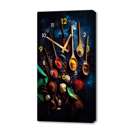 Carty clock wall interior "multi-colored spoons", silent, 35 x 60 cm