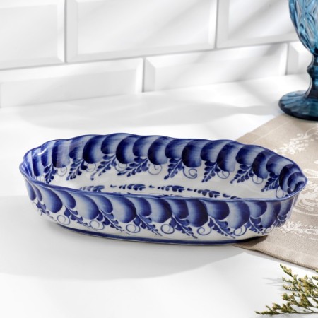 Saladnik "Wave", 9 × 24 × 5 cm, gzhel-8