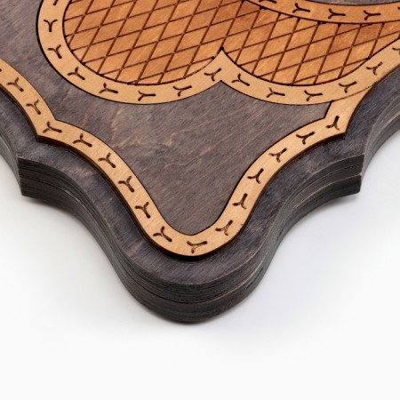 Wooden backgamber carved large "cobra", 45 x 45 cm-5